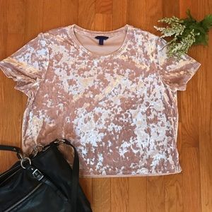 Blush Crushed Velvet Crop Top